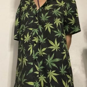 Mariguana button up shirt